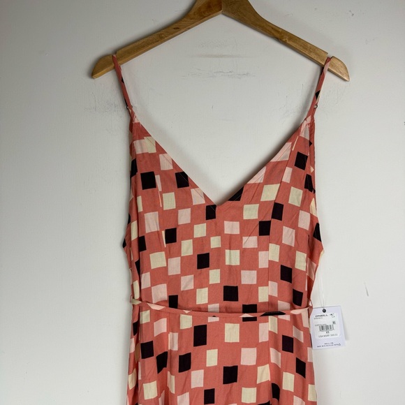 NWT O’neil Dorthie Maxi Dress Sz XS Tie Waist Peach Pink 100% Viscose - Picture 6 of 16